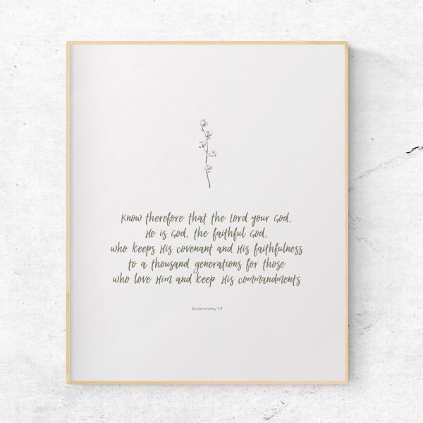 Deuteronomy 7:9 Cotton Wall Art