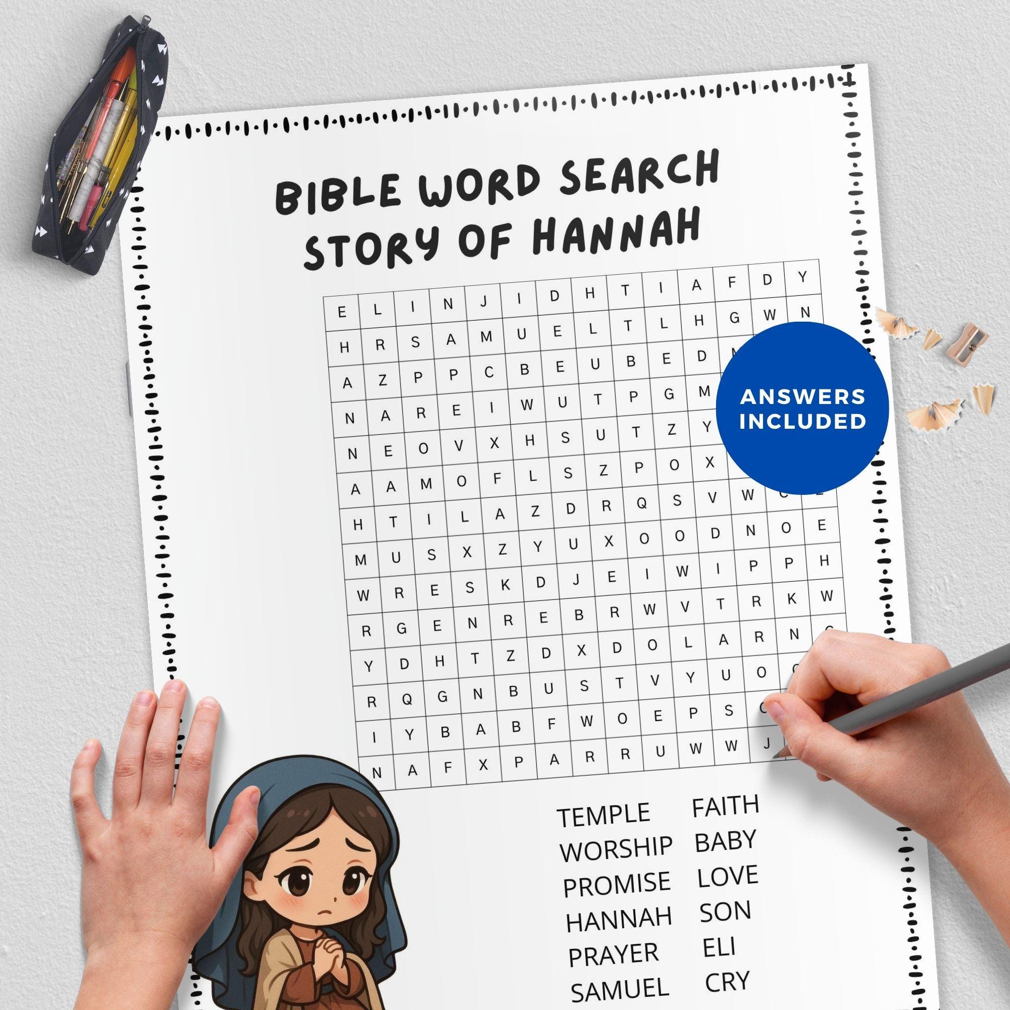 Story of Hannah Bible Word Search Puzzle | Printable