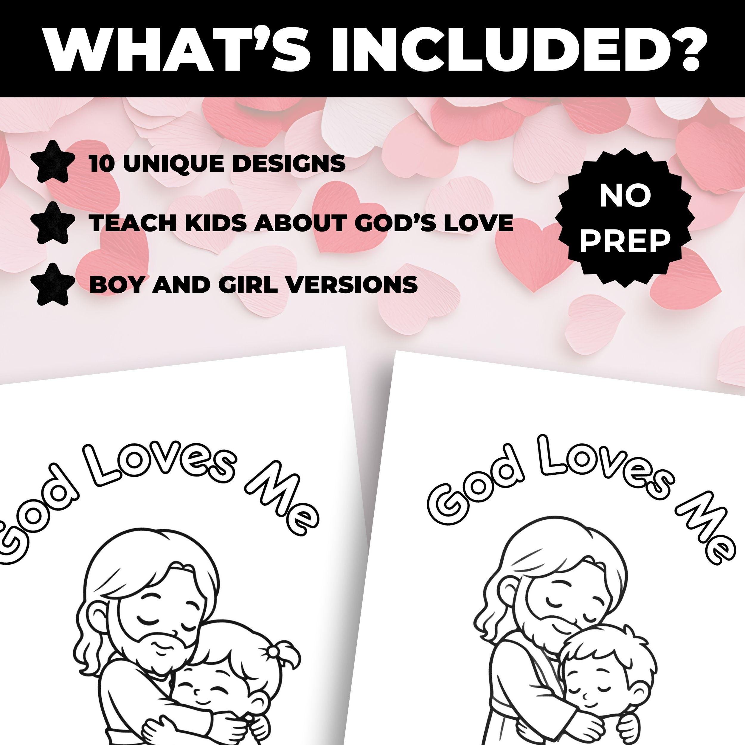 Christian Valentine Coloring Pages, Bible Verse Activity for Kids digital download Christian Valentine Coloring Pages, Bible Verse Activity for Kids - Image 5