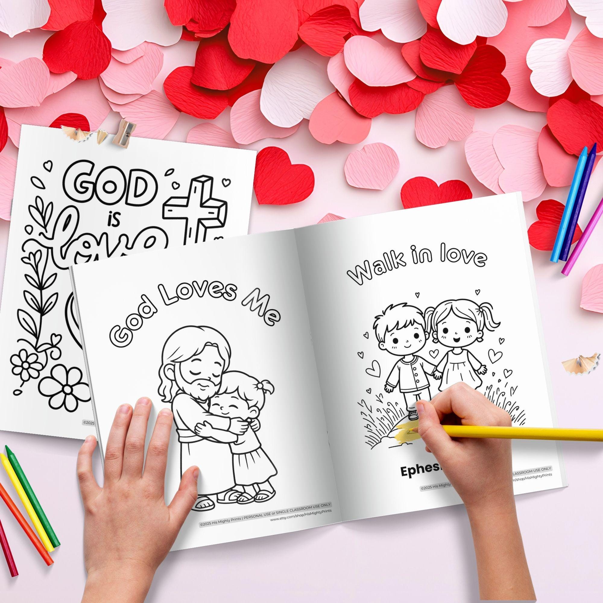Christian Valentine Coloring Pages, Bible Verse Activity for Kids digital download Christian Valentine Coloring Pages, Bible Verse Activity for Kids - Image 4